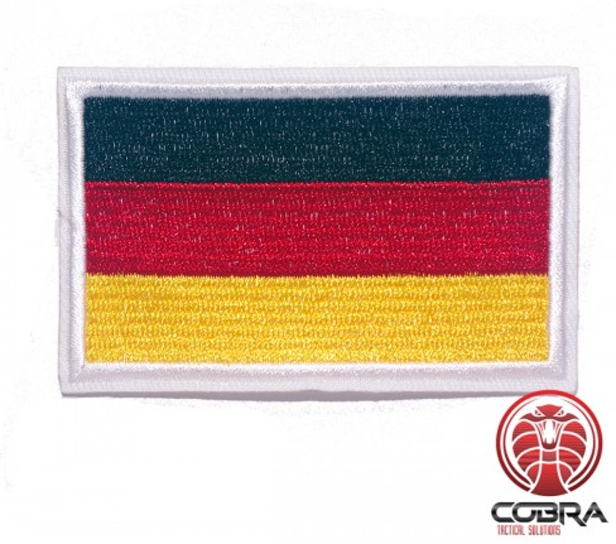 Vlag Duitsland geborduurde patch witte boord | Strijkpatches | Military Airsoft